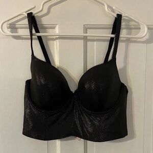 Victoria's Secret Body By Victoria Longline Demi Bra 36C Shimmer Black